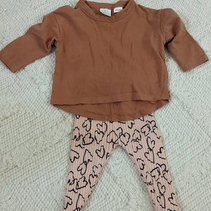 zara hearts two piece set